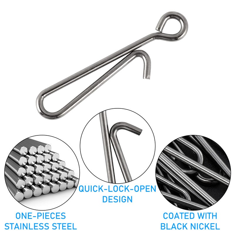 Dr.Fish 50 Pack Fishing Clips Quick Change Speed Clips Crankbait Snaps Stainless Steel Line Lure Hook Connector Freshwater 50LB - Image 3